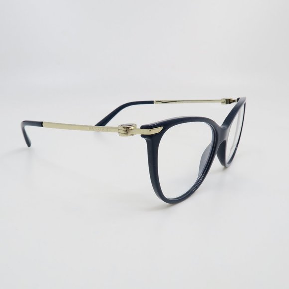 Bvlgari 4121 5388 53mm Navy Blue and Gold Metal, Cat Eye New Women's Glasses - Picture 3 of 7